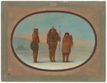 Three Esquimaux by George Catlin (American, 1796 - 1872), 16X12"(A3)Poster Print