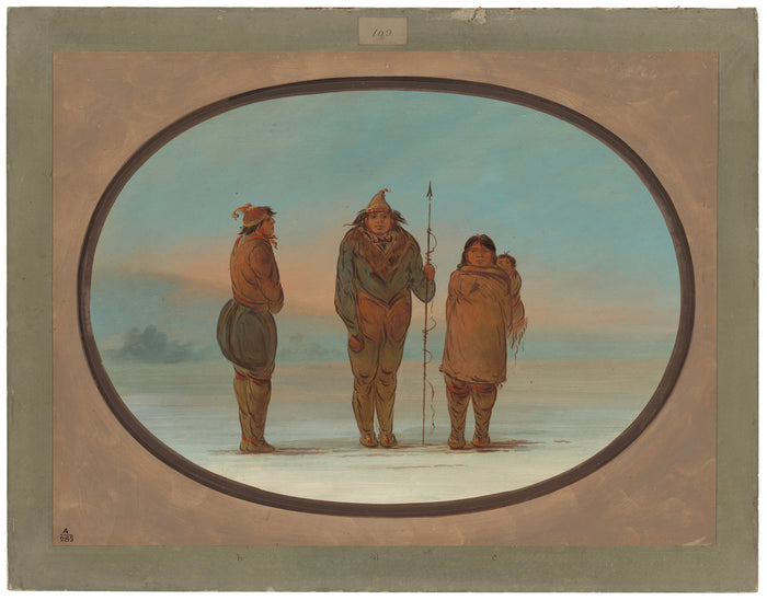 Three Esquimaux by George Catlin (American, 1796 - 1872), 16X12