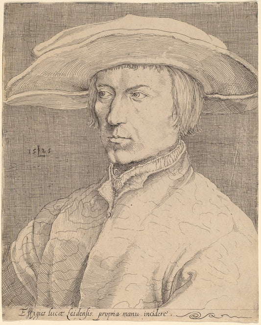 1525 by Style of Lucas van Leyden after Albrecht Dürer (Self-Portrait), 16X12"(A3)Poster Print