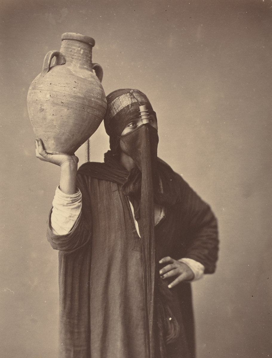 Porteuse d'eau au Caire [Water Carrier in Cairo] by Félix Bonfils (French, 1831 - 1885), 16X12"(A3)Poster Print