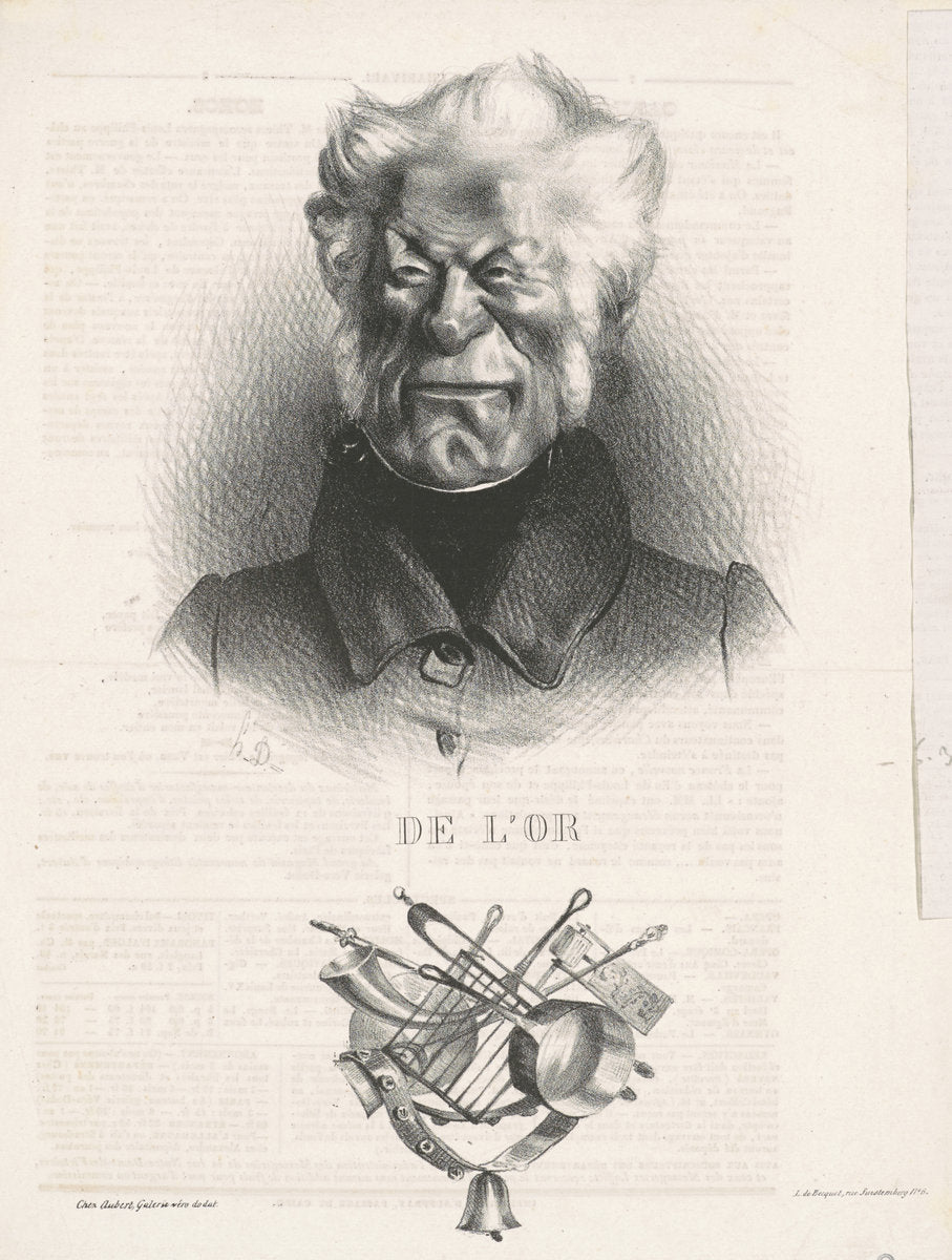 De L'or (J. -Ant. -Adrien Delort) by Honoré Daumier (French, 1808 - 1879), 16X12"(A3)Poster Print