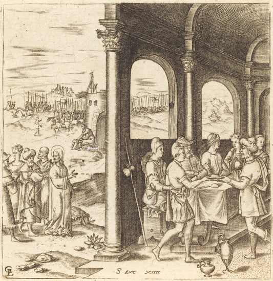 Christ Journeying to the House of a Pharisee by Léonard Gaultier (French, 1561 - 1641), 16X12"(A3)Poster Print