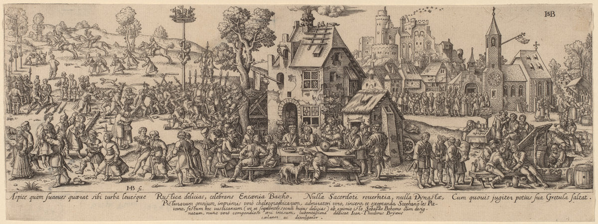 Country Fair by Jan Theodor de Bry after Barthel Beham (Flemish, 1561 - 1623), 16X12"(A3)Poster Print