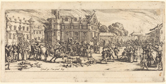 Destruction of a Convent by Jacques Callot (French, 1592 - 1635), 16X12"(A3)Poster Print