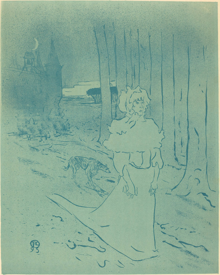 The Manor Lady or the Omen (La chatelaine ou le tocsin) by Henri de Toulouse-Lautrec (French, 1864 - 1901), 16X12