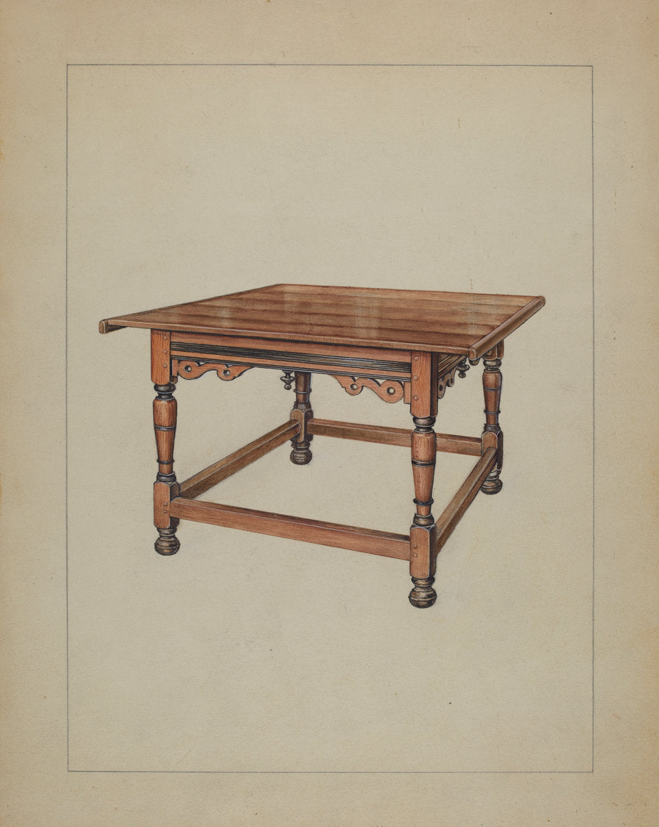 Table by Lawrence Phillips (American, active c. 1935), 16X12"(A3)Poster Print