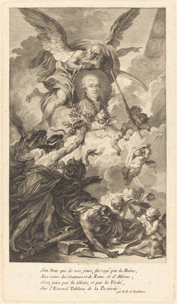 Simon-Nicolas-Henri Linguet by Augustin de Saint-Aubin (French, 1736 - 1807), 16X12"(A3)Poster Print