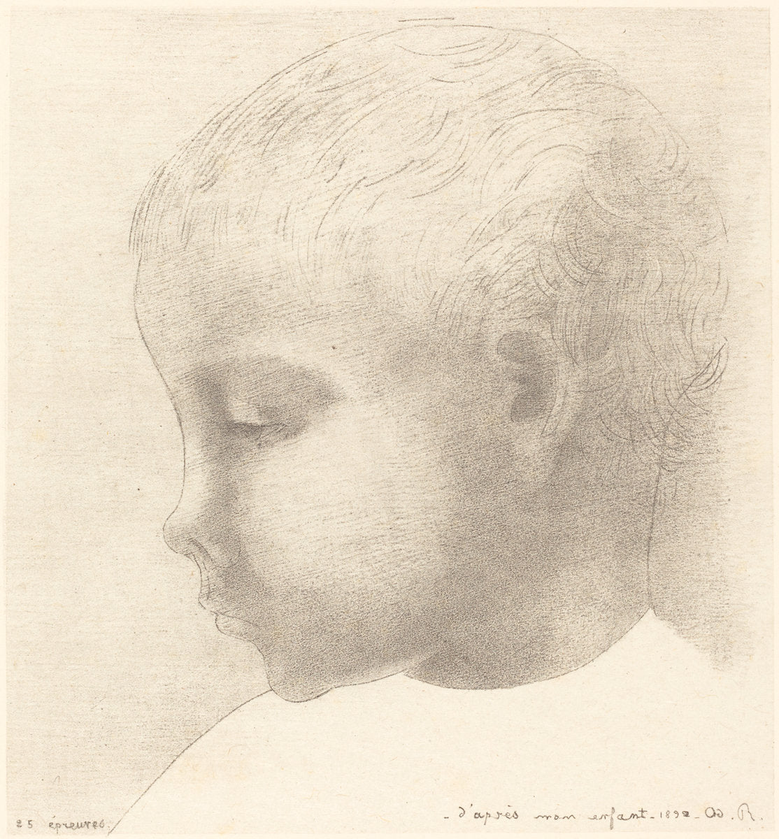 Mon Enfant (My Child) by Odilon Redon (French, 1840 - 1916), 16X12"(A3)Poster Print