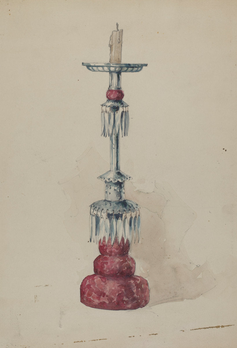 Candlestick by Geoffrey Holt (American, active c. 1935), 16X12"(A3)Poster Print