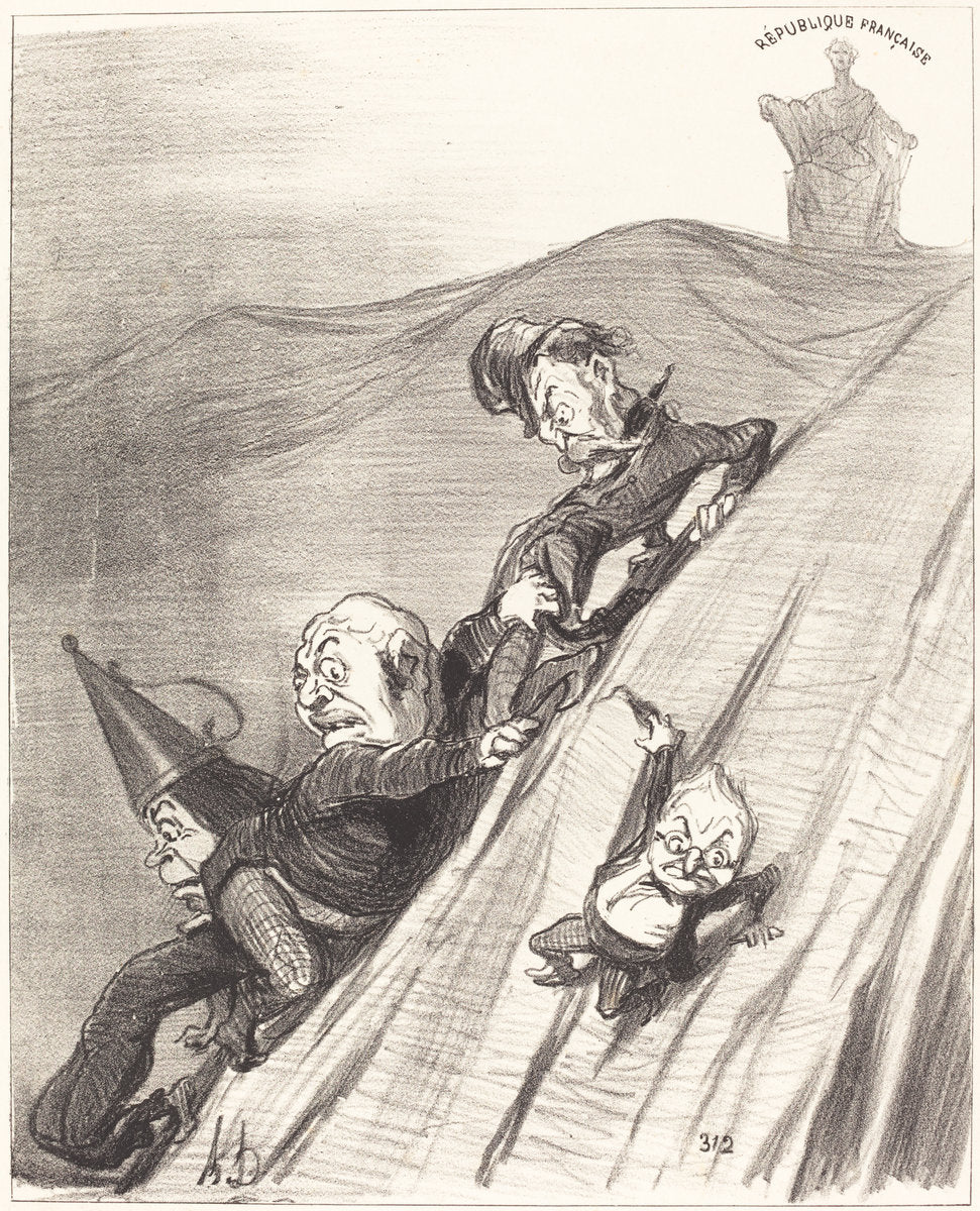 Un Chemin dangereux by Honoré Daumier (French, 1808 - 1879), 16X12"(A3)Poster Print