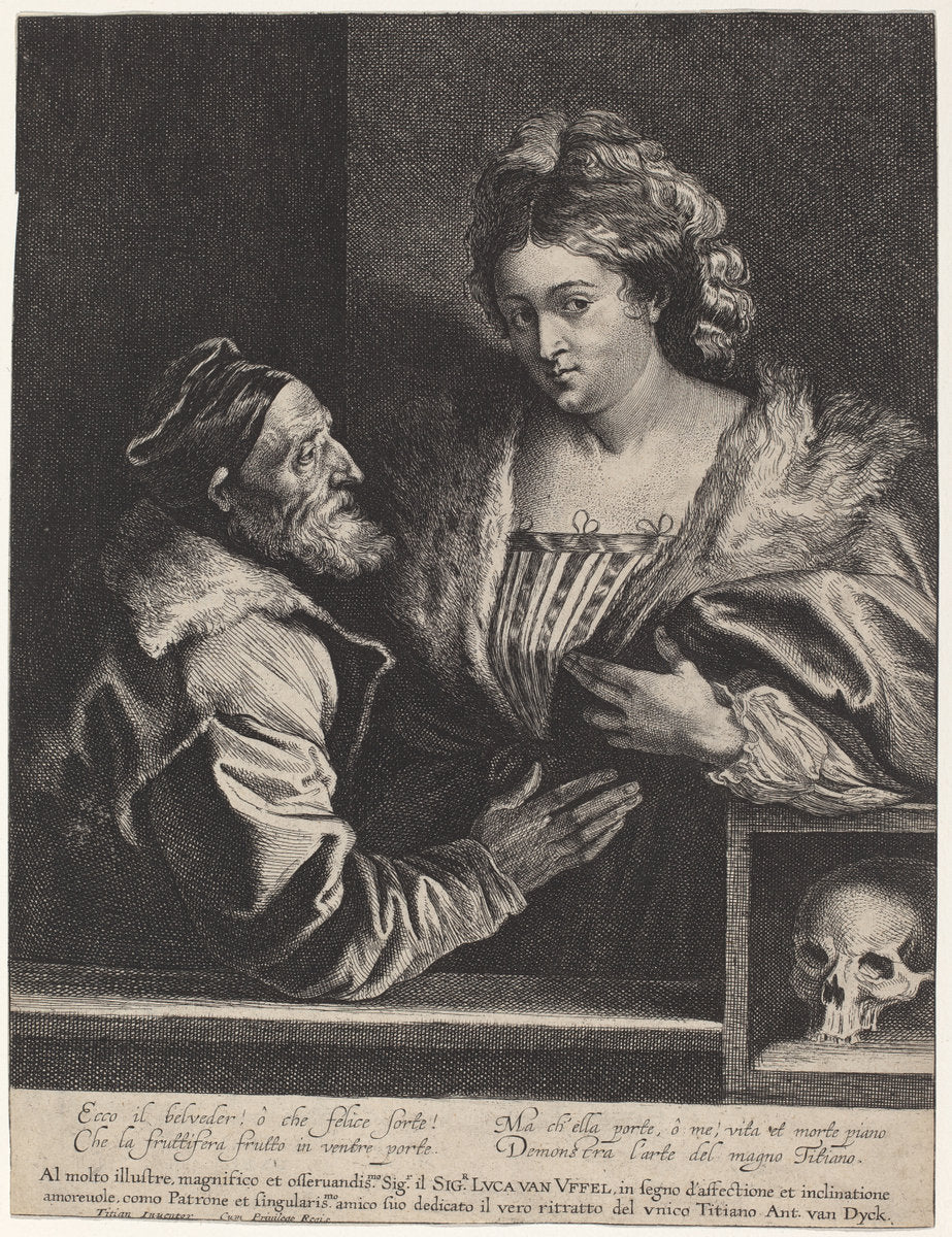 Titian's Mistress by Sir Anthony van Dyck (Flemish, 1599 - 1641), 16X12"(A3)Poster Print