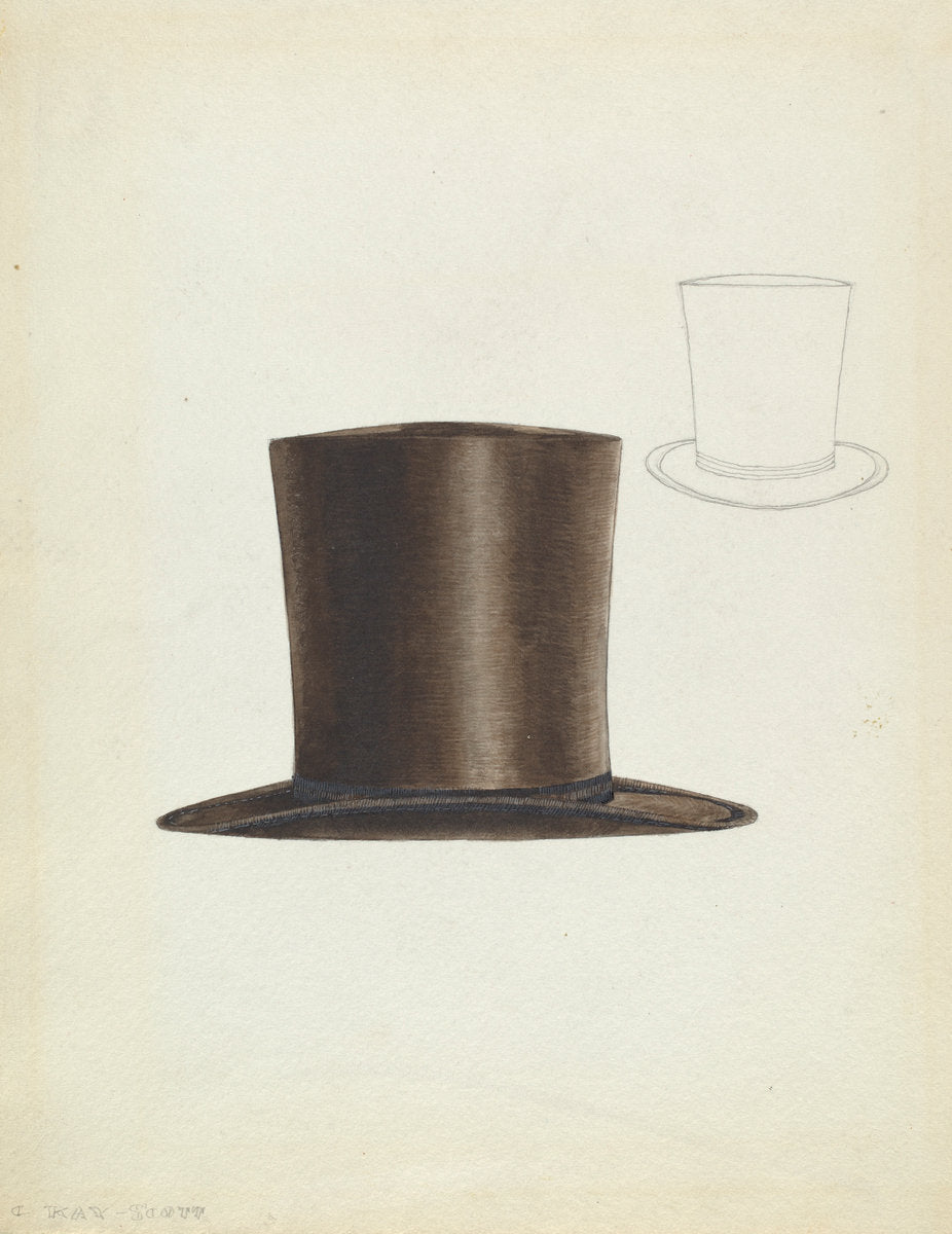Man's Hat by Creighton Kay-Scott (American, active c. 1935), 16X12"(A3)Poster Print