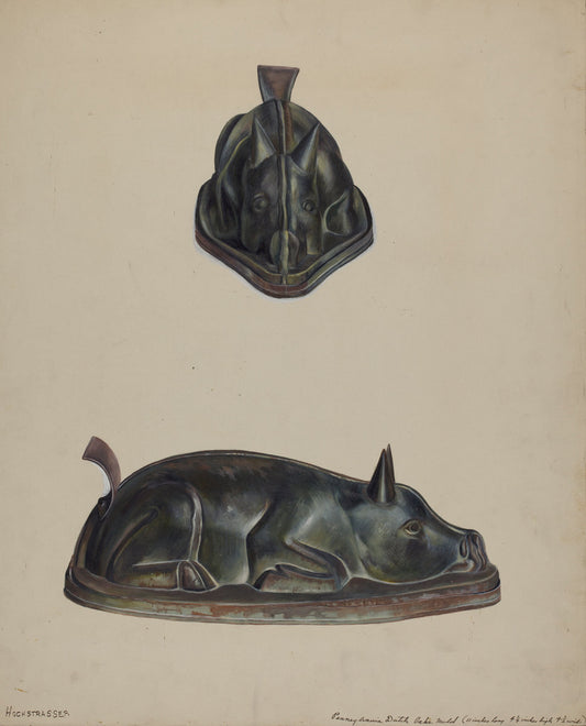 Pa. German Cake Mold by Walter Hochstrasser (American, active c. 1935), 16X12"(A3)Poster Print