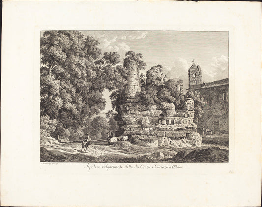 Sepolcro volgarmente detto degli Orazii e Curiazii a Albano by Johann Christian Reinhart (German, 1761 - 1847), 16X12"(A3)Poster Print