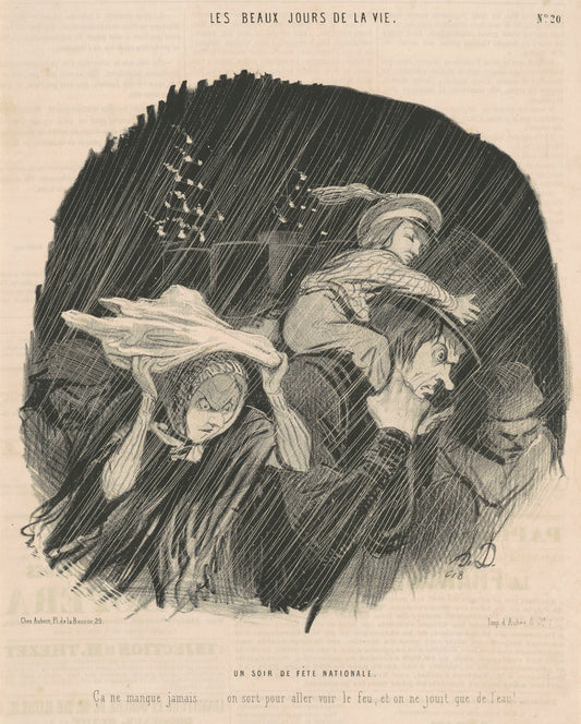 Un soir de fête nationale by Honoré Daumier (French, 1808 - 1879), 16X12"(A3)Poster Print