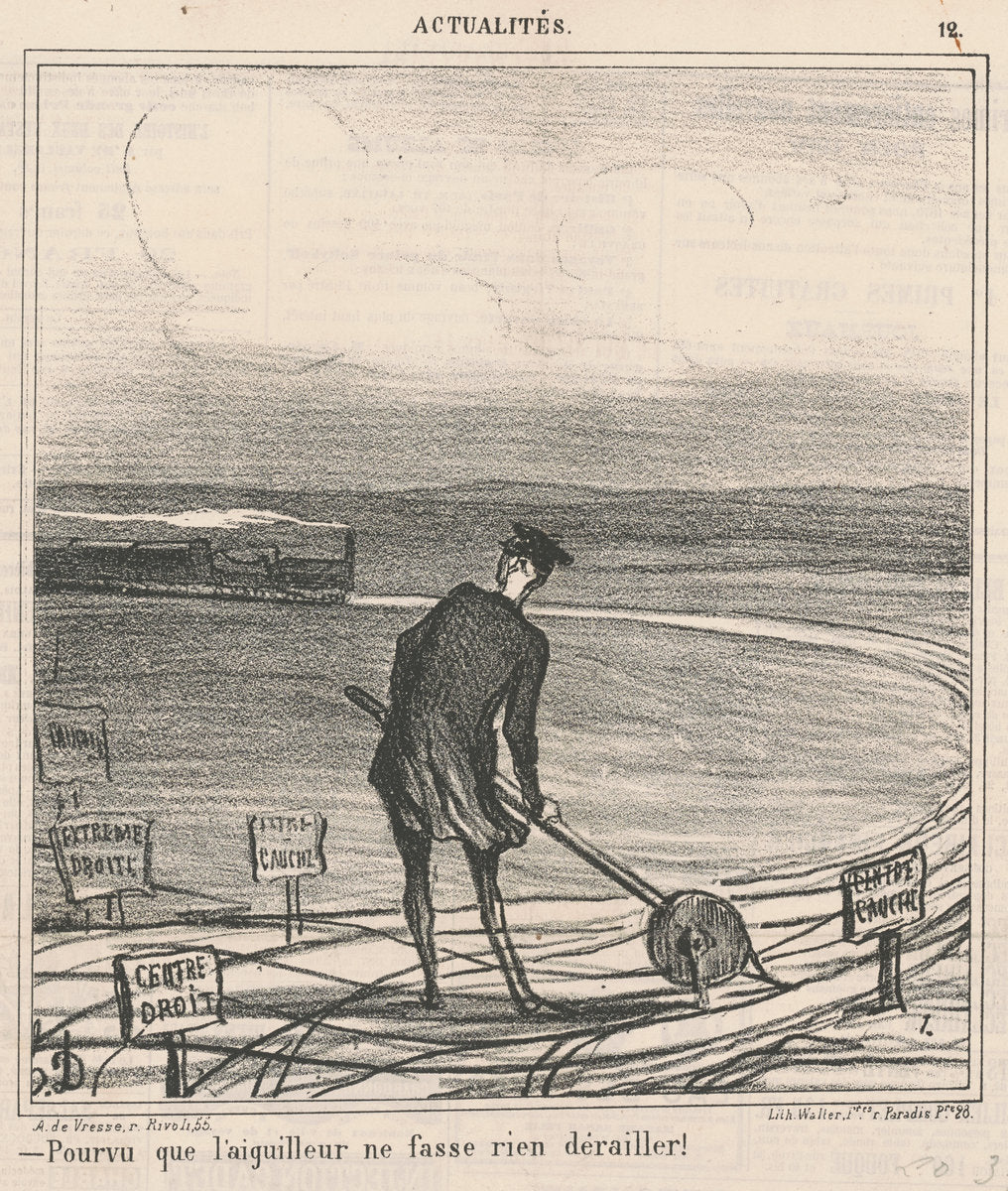 Pourvu que l'aiguilleur ne fasse rien dérailler! by Honoré Daumier (French, 1808 - 1879), 16X12"(A3)Poster Print