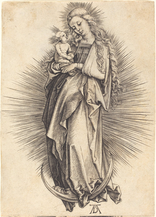 The Virgin on the Crescent by Albrecht Dürer (German, 1471 - 1528), 16X12"(A3)Poster Print