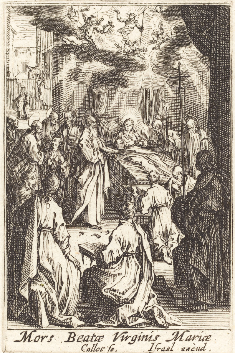 The Death of the Virgin by Jacques Callot (French, 1592 - 1635), 16X12"(A3)Poster Print