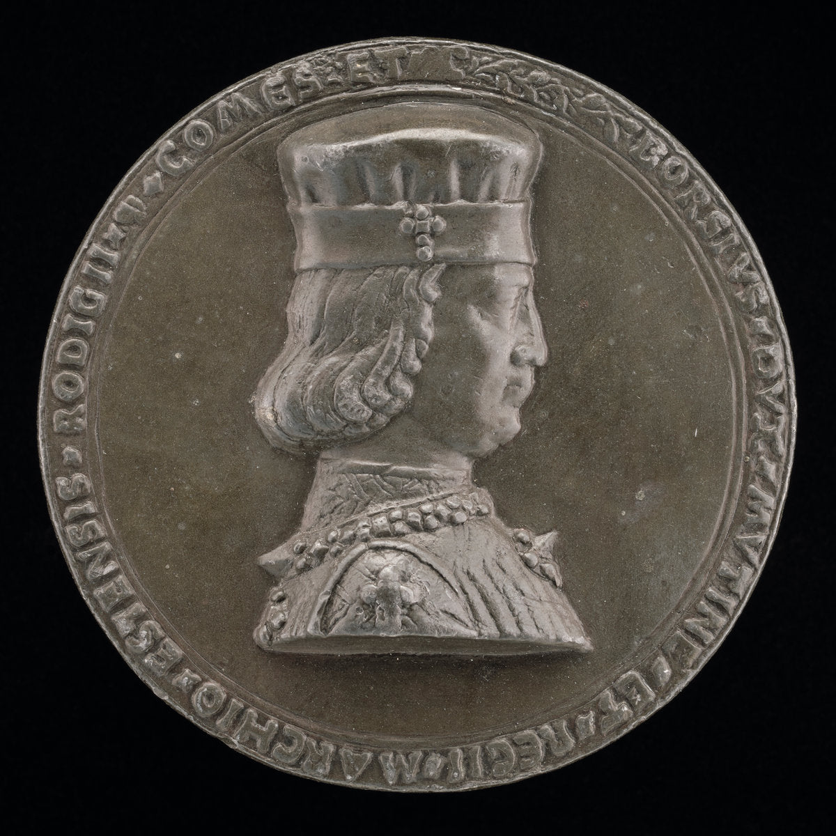 Borso d'Este, 1413-1471, Marquess of Ferrara 1450, Duke of Modena and Reggio 1452 [obverse] by Jacopo Lixignolo (Italian, active 1460), 16X12"(A3)Poster Print