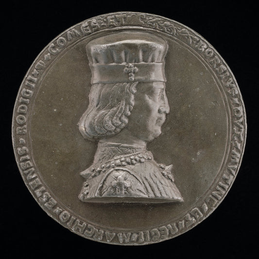 Borso d'Este, 1413-1471, Marquess of Ferrara 1450, Duke of Modena and Reggio 1452 [obverse] by Jacopo Lixignolo (Italian, active 1460), 16X12"(A3)Poster Print