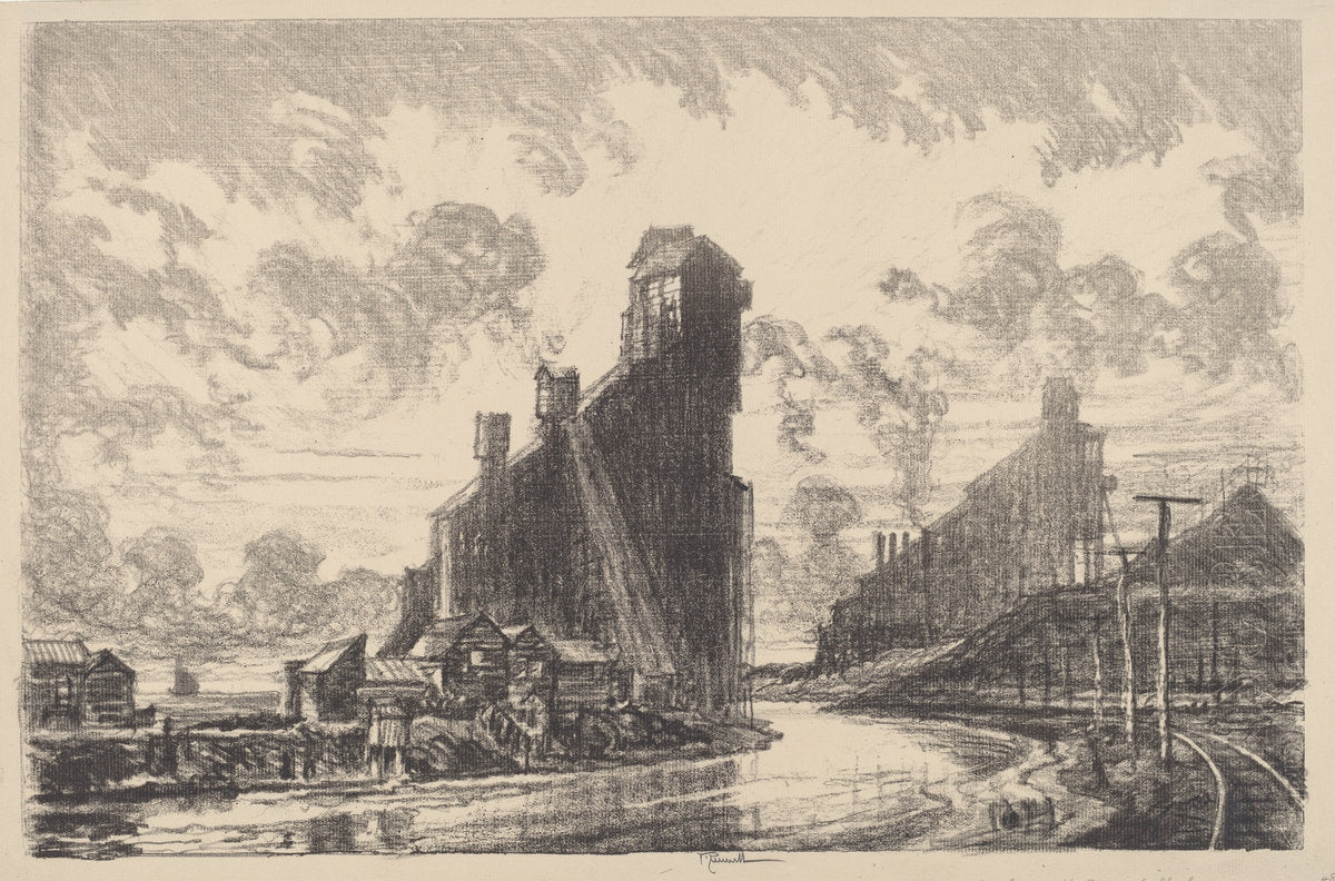 Coal Breaker on the River by Joseph Pennell (American, 1857 - 1926), 16X12"(A3)Poster Print