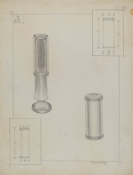 Silver Nutmeg Grater by Michael Fenga (American, active c. 1935), 16X12"(A3)Poster Print