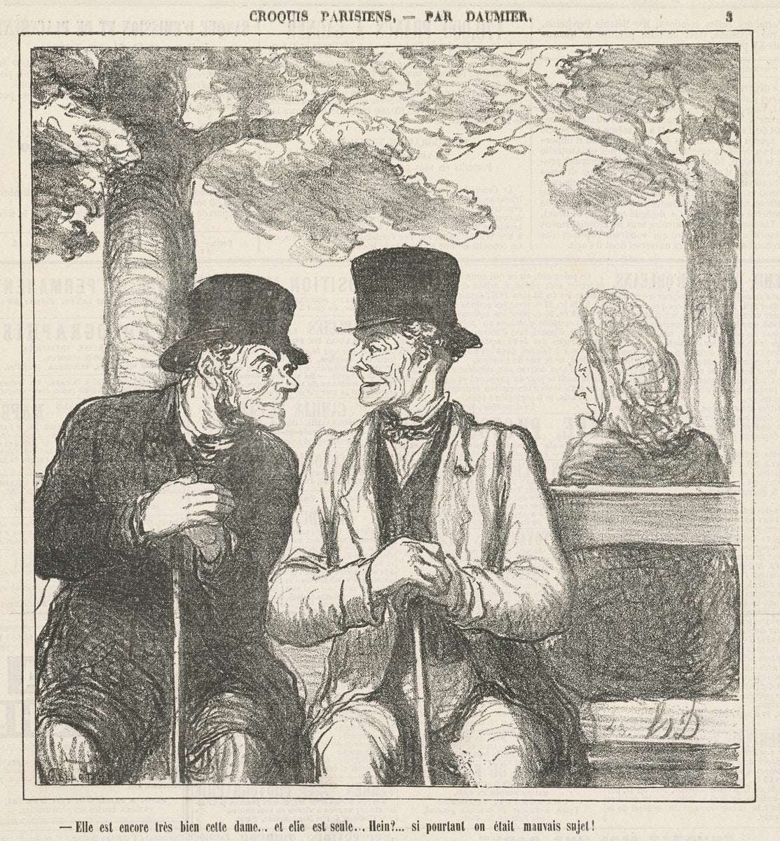 Elle est encore très bien, cette dame ... by Honoré Daumier (French, 1808 - 1879), 16X12"(A3)Poster Print