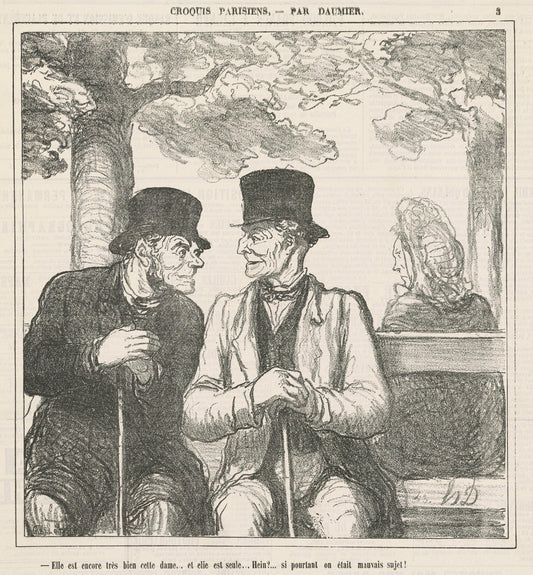 Elle est encore très bien, cette dame ... by Honoré Daumier (French, 1808 - 1879), 16X12"(A3)Poster Print