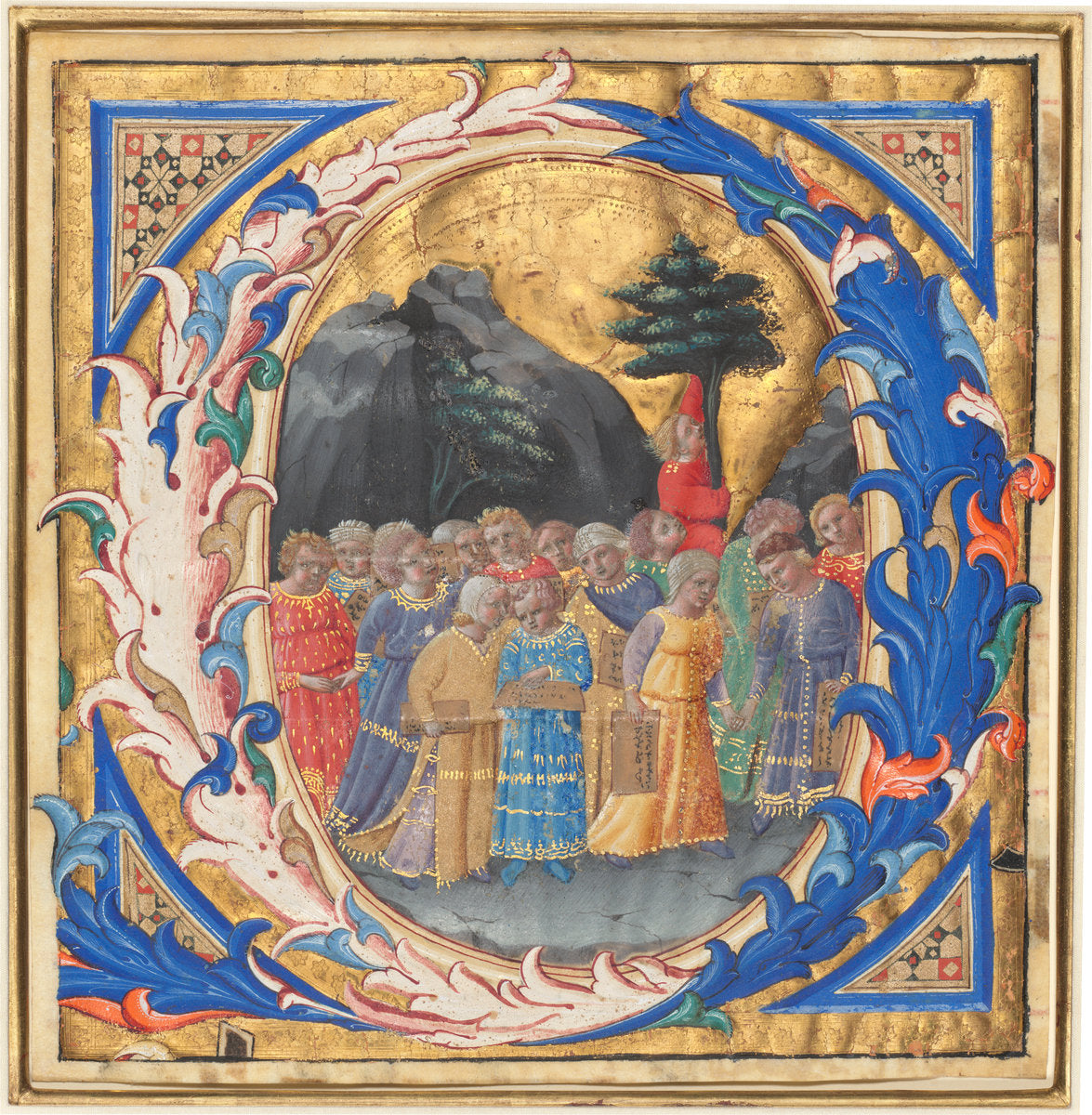 Initial Q with a Procession of Children by Zanobi Strozzi (Italian, 1412 - 1468), 16X12"(A3)Poster Print
