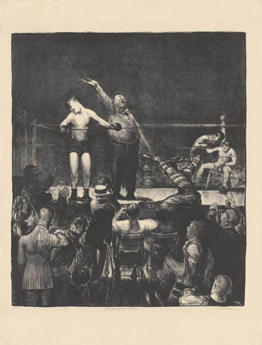 Introducing the Champion by George Bellows (American, 1882 - 1925), 16X12"(A3)Poster Print