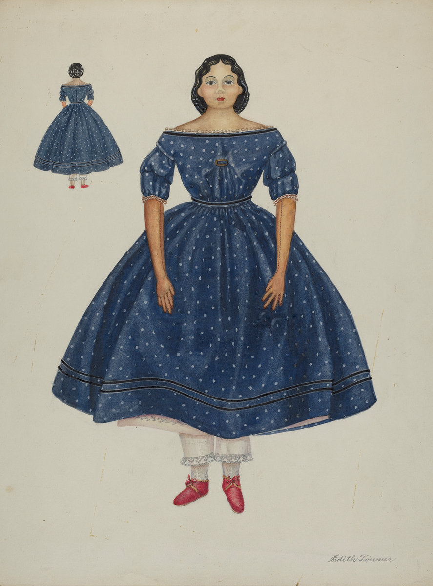 Doll - "Sarah" by Edith Towner (American, active c. 1935), 16X12"(A3)Poster Print