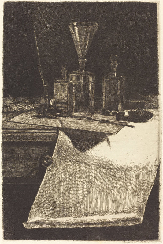 Frontispiece by François Bonvin (French, 1817 - 1887), 16X12"(A3)Poster Print