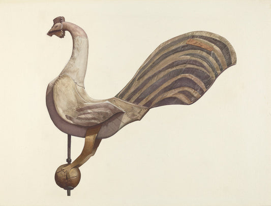 Rooster Weather Vane by Lucille Chabot (American, born 1908), 16X12"(A3)Poster Print
