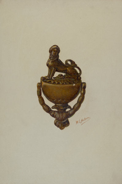 Door Knocker by William L. Antrim (American, active c. 1935), 16X12"(A3)Poster Print