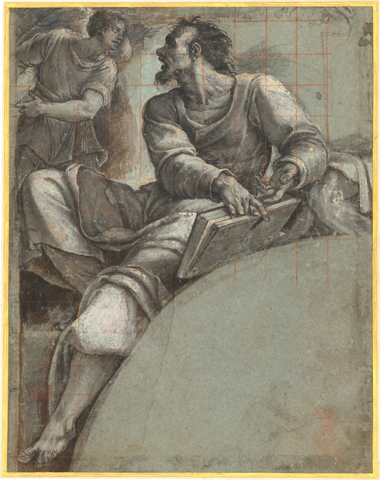 A Prophet Addressed by an Angel by Sebastiano del Piombo (Venetian, 1485 - 1547), 16X12"(A3)Poster Print