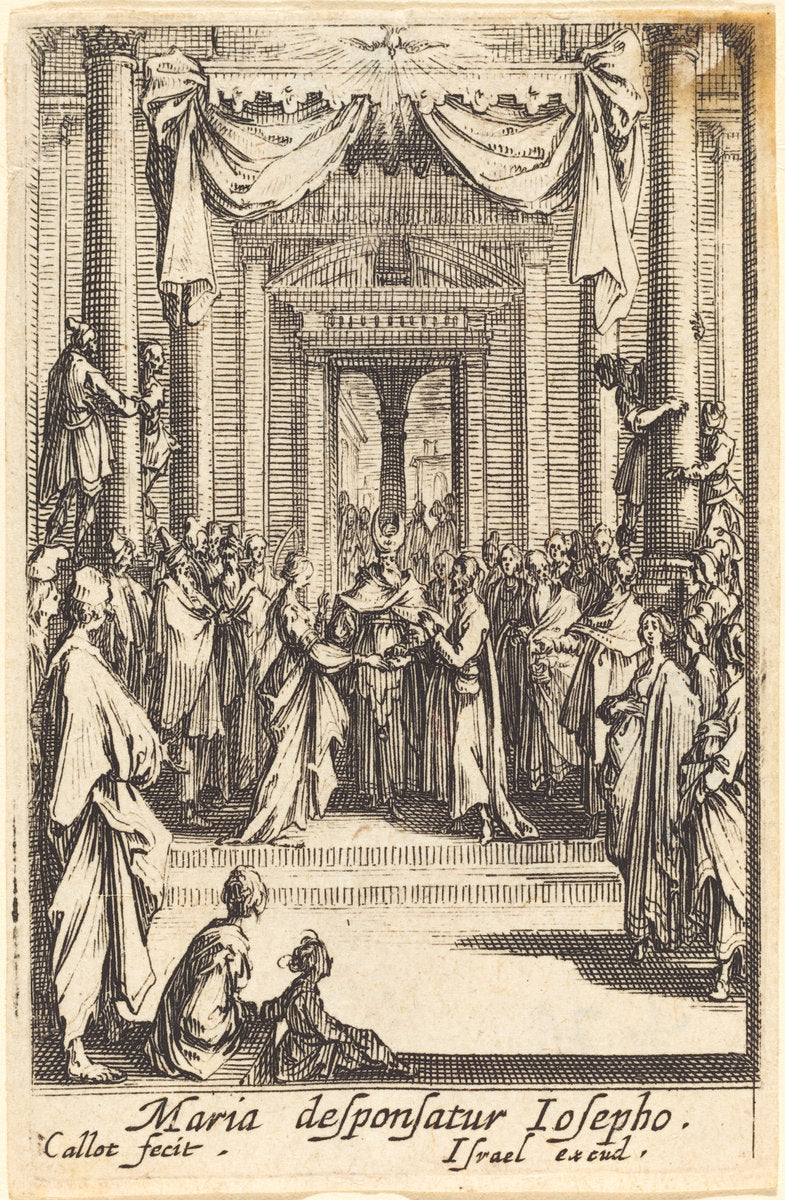The Marriage of the Virgin by Jacques Callot (French, 1592 - 1635), 16X12"(A3)Poster Print