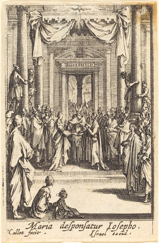 The Marriage of the Virgin by Jacques Callot (French, 1592 - 1635), 16X12"(A3)Poster Print