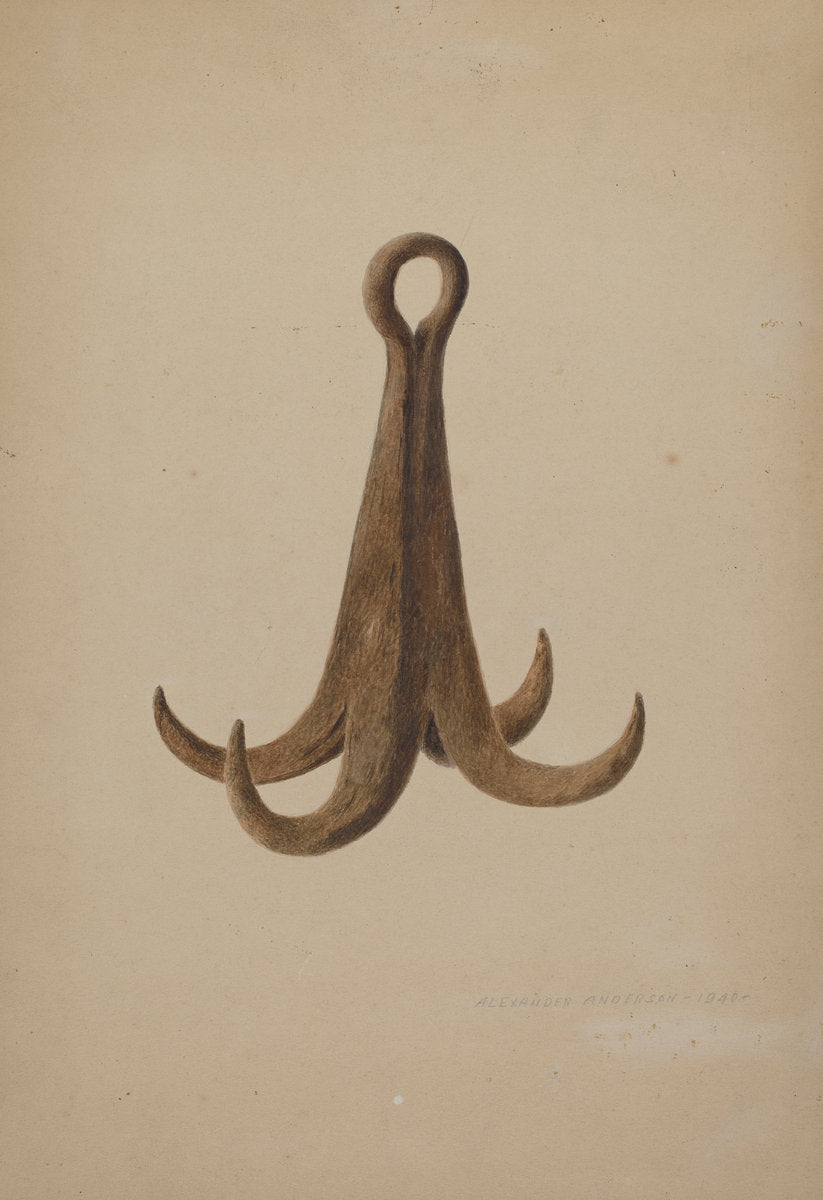Grappling Hooks by Alexander Anderson (American, active c. 1935), 16X12"(A3)Poster Print