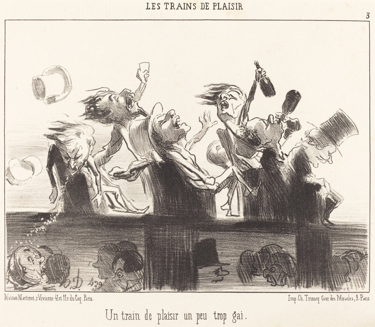 Un Train de plaisir un peu trop gai by Honoré Daumier (French, 1808 - 1879), 16X12"(A3)Poster Print