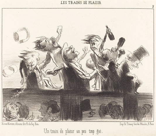 Un Train de plaisir un peu trop gai by Honoré Daumier (French, 1808 - 1879), 16X12"(A3)Poster Print
