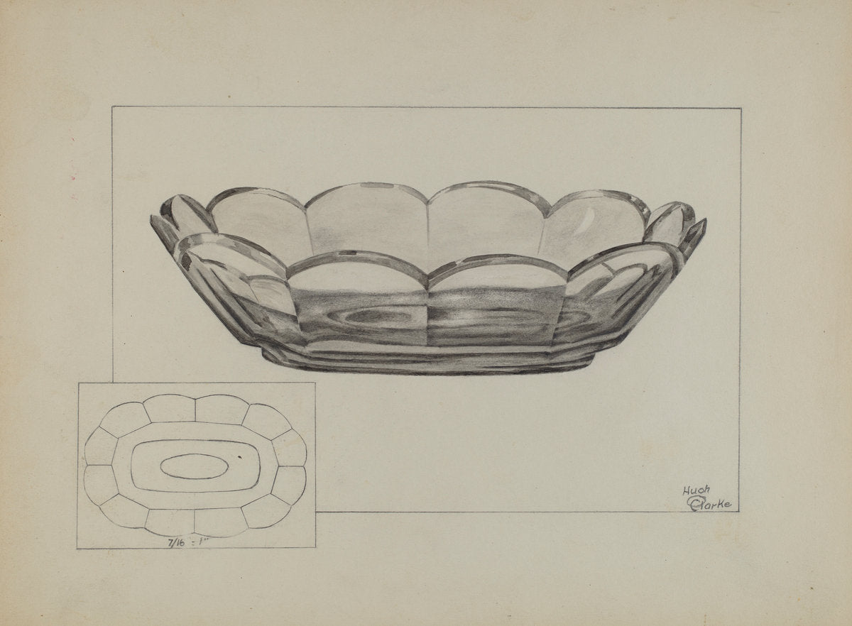 Fruit Dish by Hugh Clarke (American, active c. 1935), 16X12"(A3)Poster Print