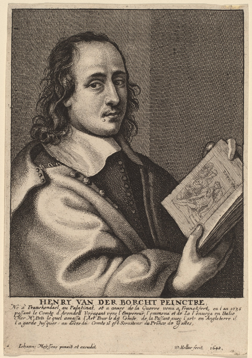 Henry van der Borcht, Painter by Wenceslaus Hollar after Joannes Meyssens (Bohemian, 1607 - 1677), 16X12"(A3)Poster Print