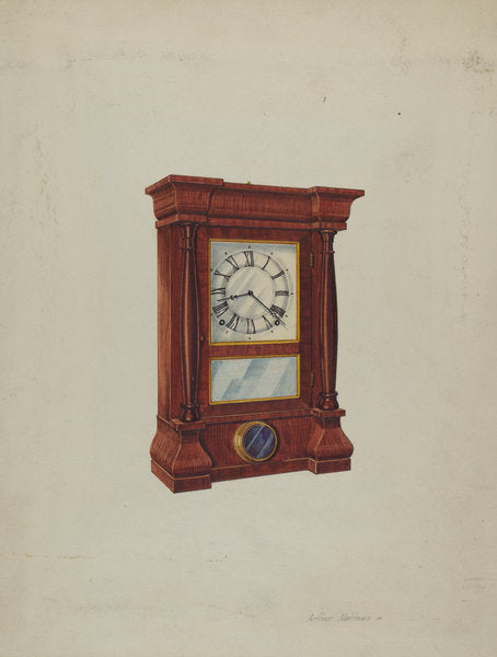 Seth Thomas Clock by Arthur Mathews (American, active c. 1935), 16X12"(A3)Poster Print