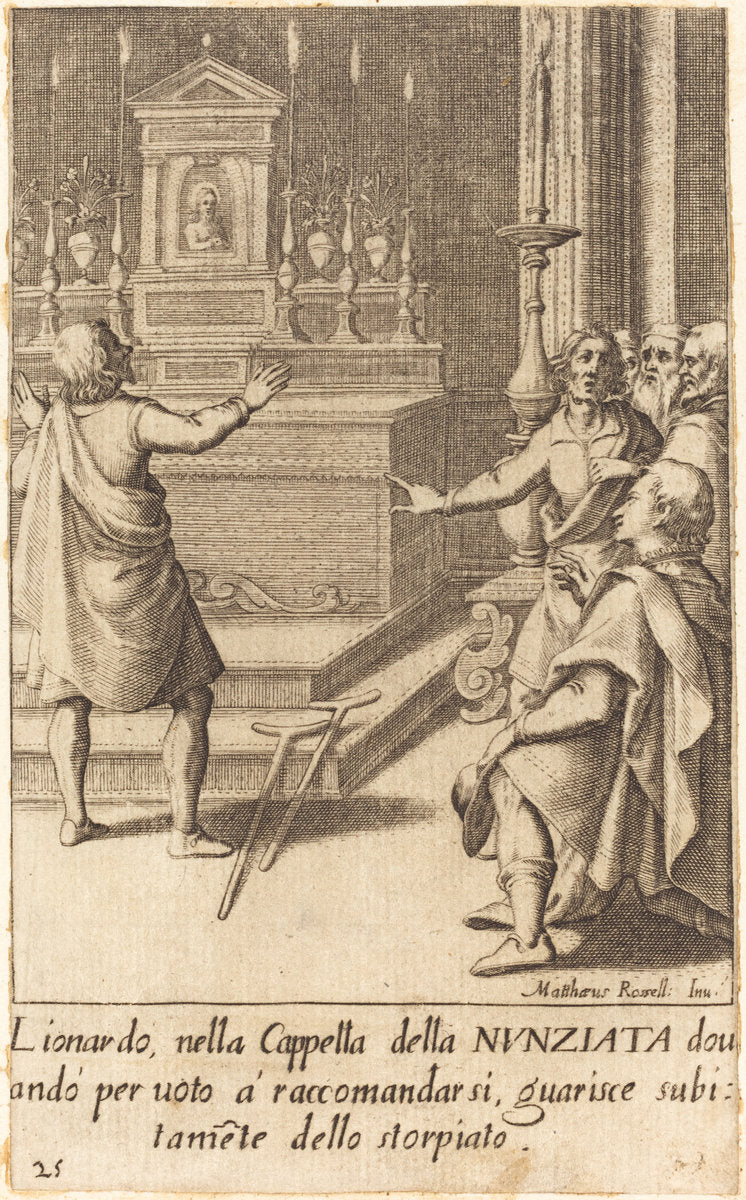 Lionardo by Jacques Callot after Matteo Rosselli (French, 1592 - 1635), 16X12"(A3)Poster Print