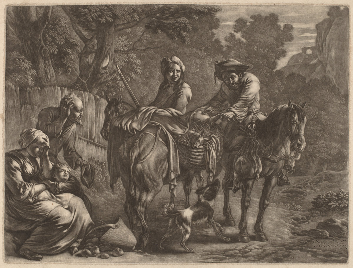 Robbers on Horseback by Jan van Huchtenburgh (Dutch, 1647 - 1733), 16X12"(A3)Poster Print