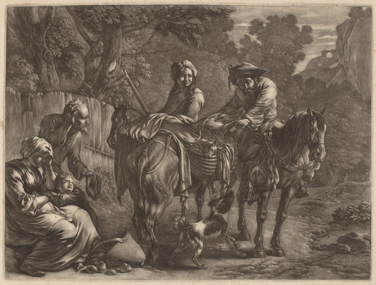 Robbers on Horseback by Jan van Huchtenburgh (Dutch, 1647 - 1733), 16X12"(A3)Poster Print