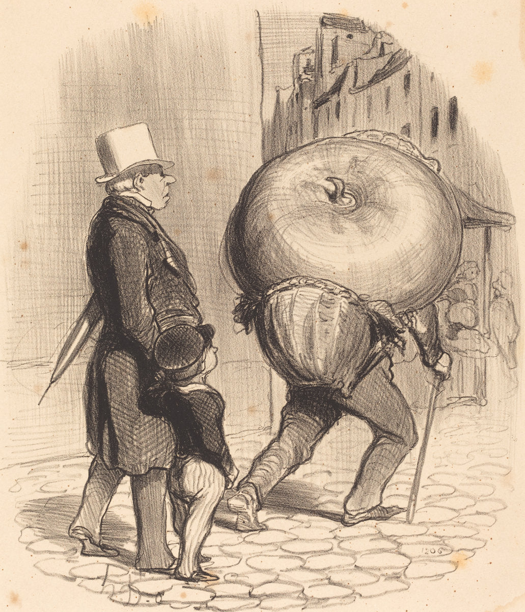 Une Leçon de botanique by Honoré Daumier (French, 1808 - 1879), 16X12"(A3)Poster Print
