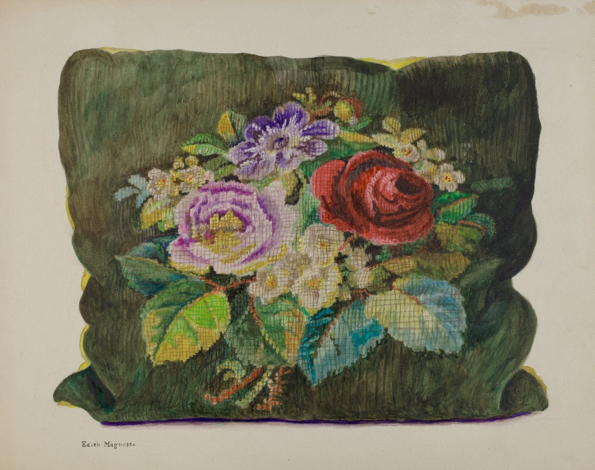 Pillow Sampler by Edith Magnette (American, active c. 1935), 16X12"(A3)Poster Print