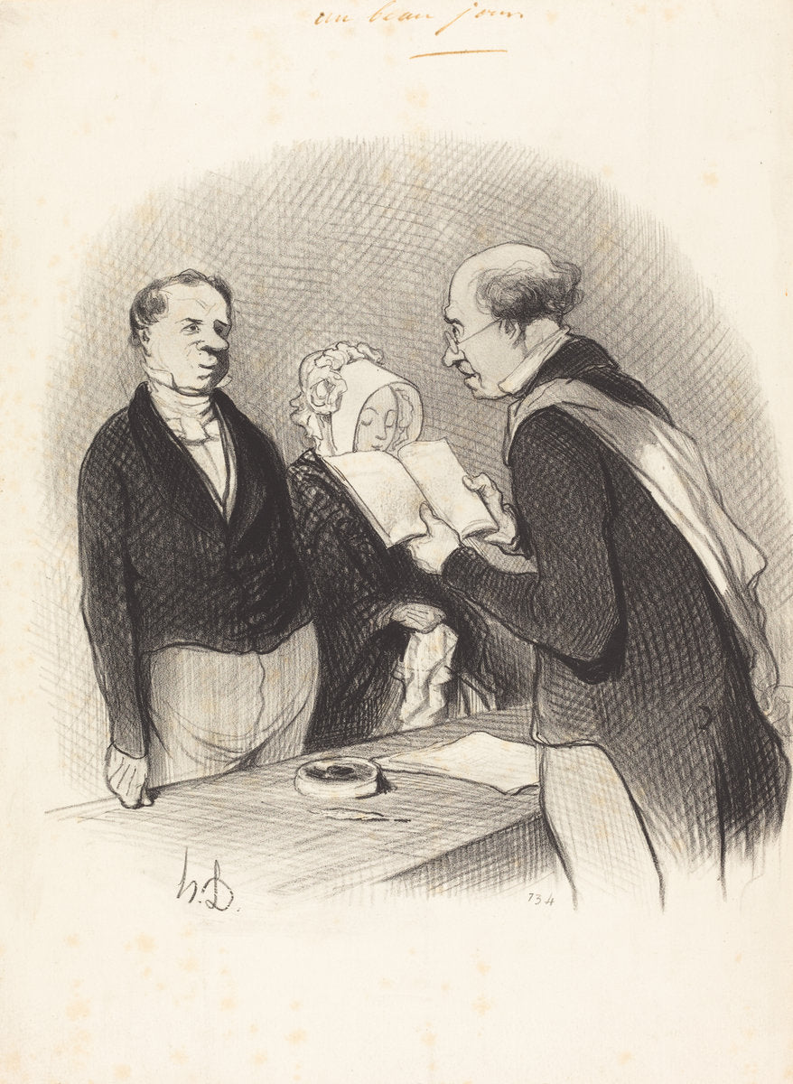 Devant M. le Maire by Honoré Daumier (French, 1808 - 1879), 16X12"(A3)Poster Print