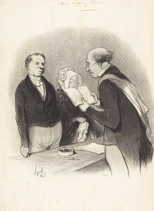 Devant M. le Maire by Honoré Daumier (French, 1808 - 1879), 16X12"(A3)Poster Print